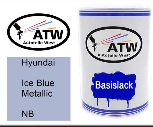 Hyundai, Ice Blue Metallic, NB: 500ml Lackdose, von ATW Autoteile West.